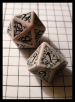 Dice : Dice - Dice Sets - Q Workshop Elven II Pink and Grey Swirl and Black Incomplete - Q Prize Jan 2010